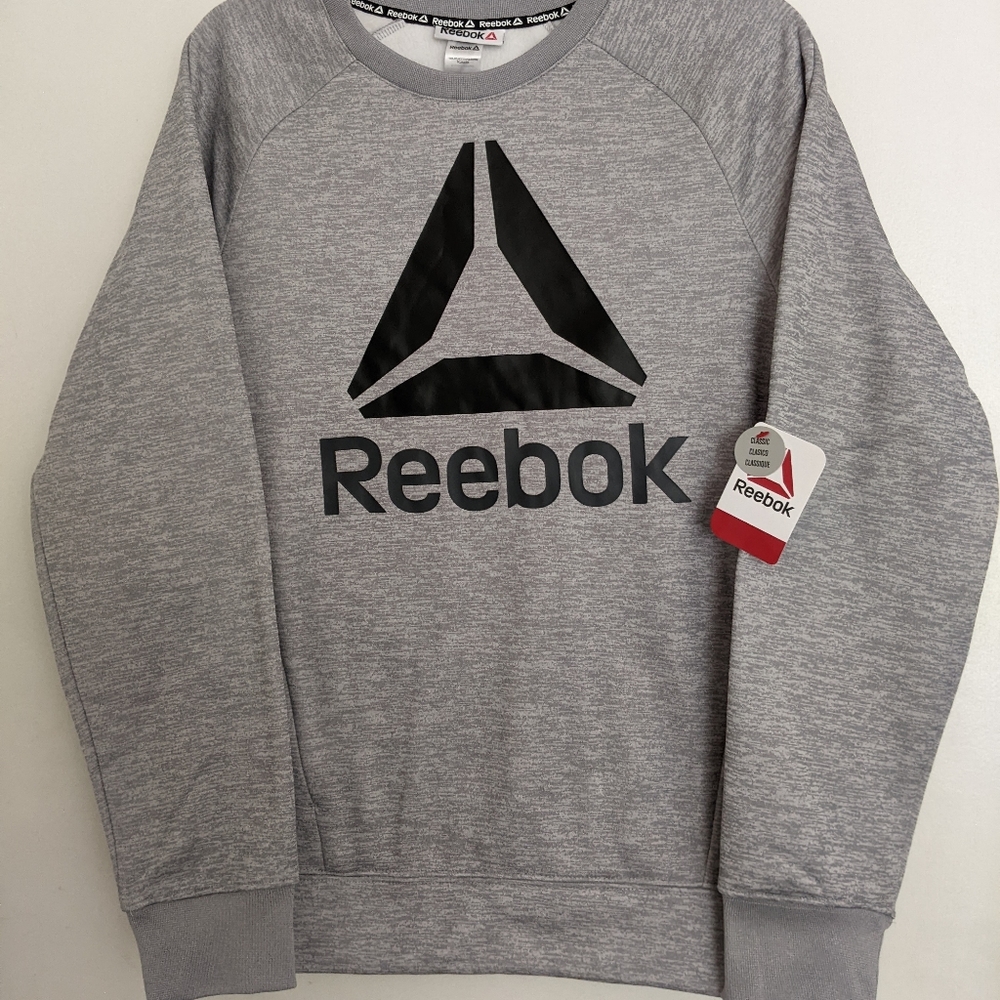 New Reebok Boys Gray Sweatshirt w/ Full Zip Pocket 18 XXL
